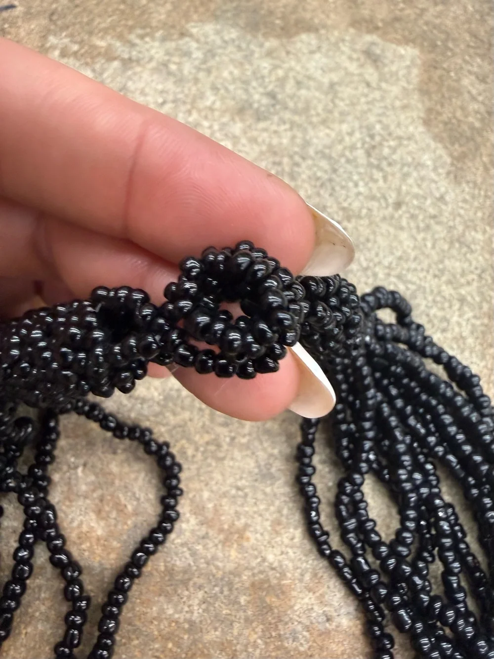 Black Multi-Strand Beaded Necklace - Elegant Women's Jewelry